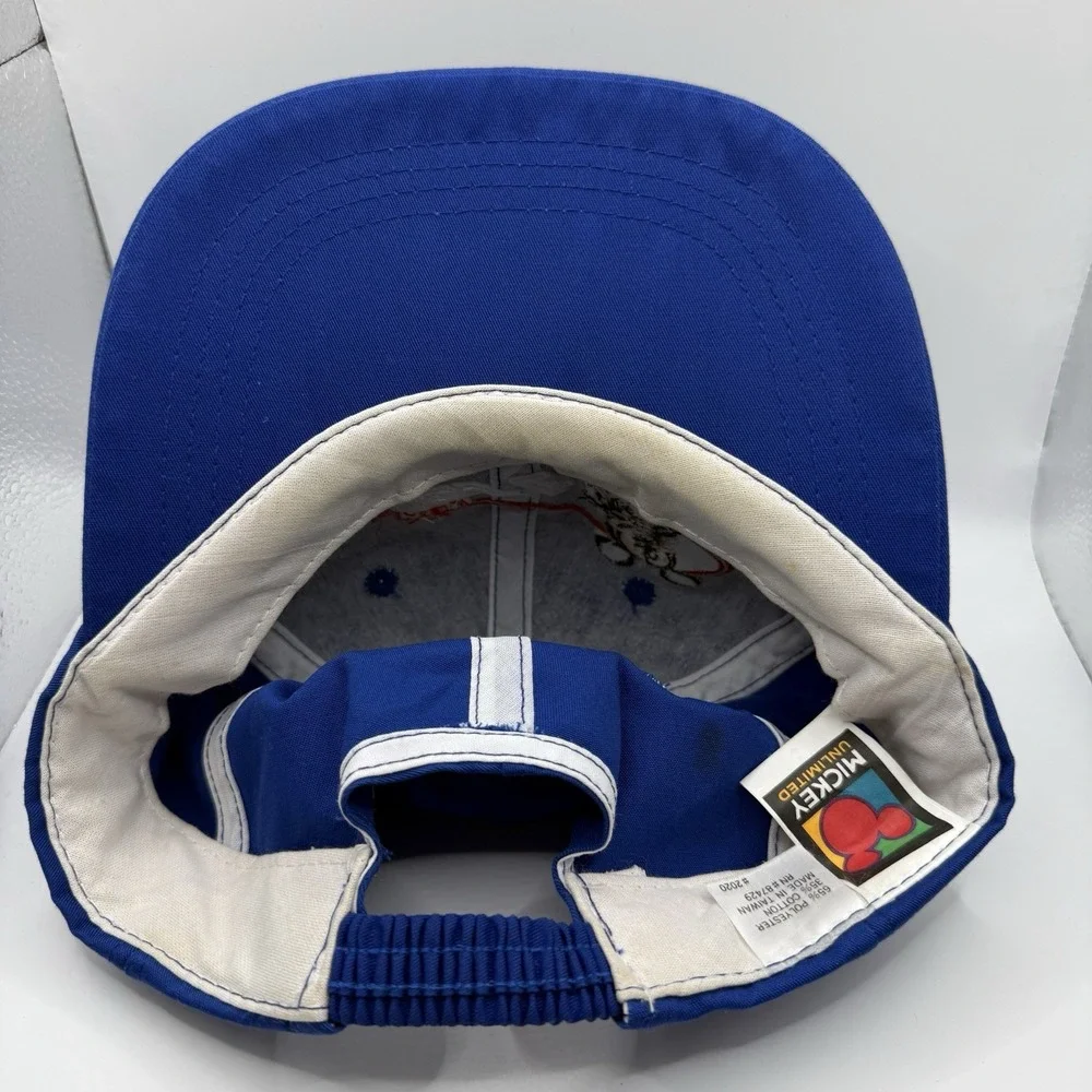 Vintage Disney Mickey Unlimited Sport Blue Baseball Hat 90s Embroidered OSFM Cap